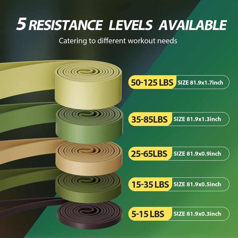 LEEKEY Resistance Bands  Exercise Bands Pull Up Assist Bands - Workout Bands Set - Bands for Working Out Band for Men and Women Fitness Training  Physical Therapy Home Workouts - Image 5